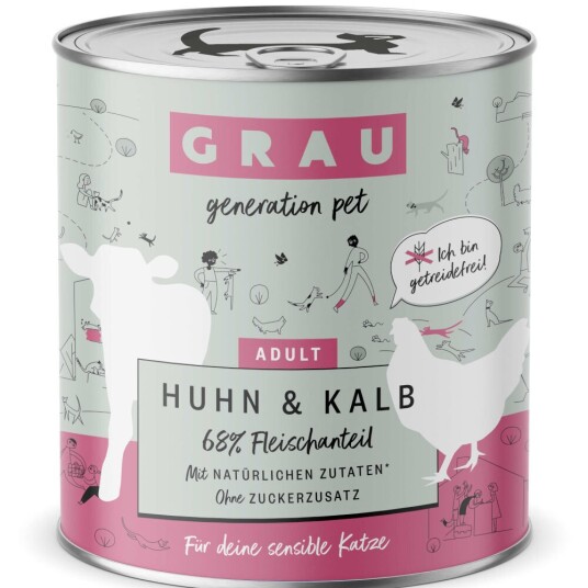 Grau Kornfri Gourmetgryte 6 X 800 G Kylling Og Kalvekjøtt Grau Kornfri Gourmetgryte 6 X 800 G Kylling Og Kalvekjøtt