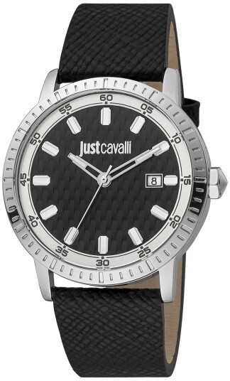 Just Cavalli Herreklokke JC1G216L0015 Classic Sort/Lær Ø42 mm