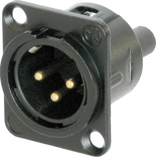 Neutrik Xlr-Kontakt Flensmontert Nc3md-S-B-1 3-Polet Sort