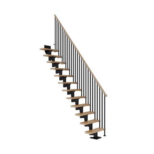 Dolle Dublin Eik Rett Trapp Antracit Classic III Gelender 11T 71cm