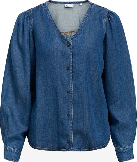 Object Skjorte Objframe Re L/S V Neck Top Div Blå
