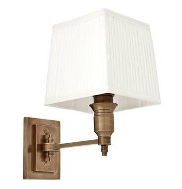 Vegglampe Lexington, messing hvit Vegglampe Lexington, messing hvit