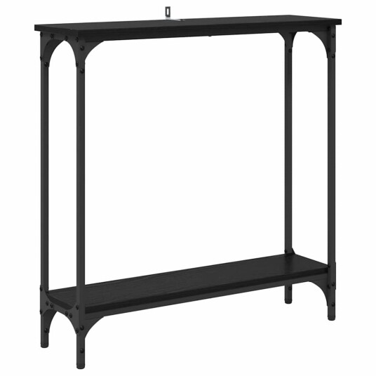 Konsollbord Svart Eik 75 x 22,5 x 75 cm Konstruert tre