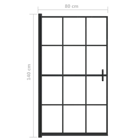 Dusjdør ESG 80x140 cm svart