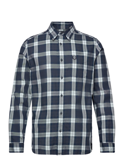 Fred Perry Tartan Twill Shirt - Blue - S