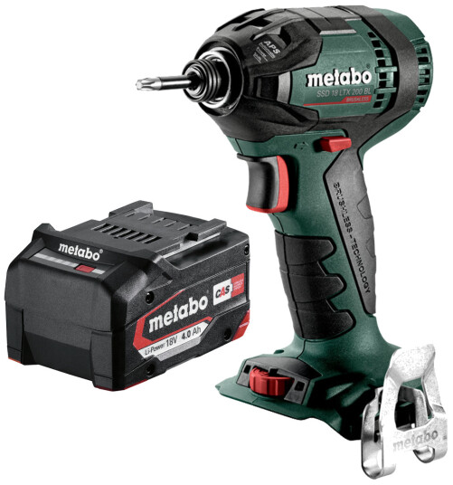 Metabo SSD 18 LTX 200 BL Slagskrutrekker 18V Uten Batteri + 1x 18V 4.0Ah Batteri