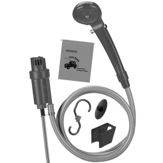 Bærbar campingdusj 12V pumpe 5m kabel justerbart trykk