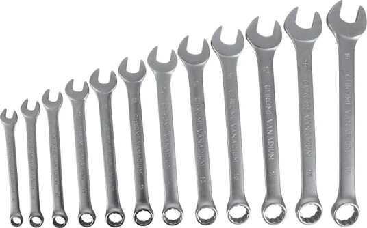 Boxer Ringnøkkelsett 12-deler U-fastnøkkel Krom-Vanadium 8-19 mm