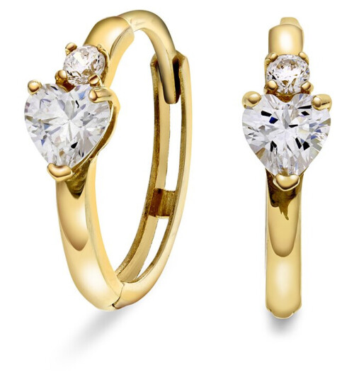 Pan Jewelry Øreringer i 585 gult gull med zirkonia