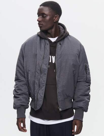 WOOD WOOD Wwmiley Elwyn Bomber - Grey - L WOOD WOOD Wwmiley Elwyn Bomber - Grey - L