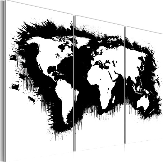 Bilde Monochromatic Verdenskart Triptyken 120x80 Artgeist sp. z o. o.