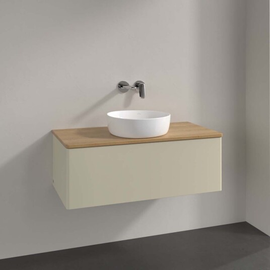 Villeroy & Boch Antao Servantskap med 1 skuff 100x50x36 cm u/lys Grå Matt/Eik