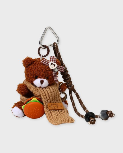 Sticky Bestie Bag Charm Teddy  Brun ONESIZE