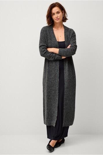 Ellos Collection Strikket maxi cardigan Grå Ellos Collection Strikket maxi cardigan Grå