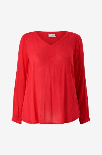 KAFFE Curve - Bluse kCami LS Blouse - Rød