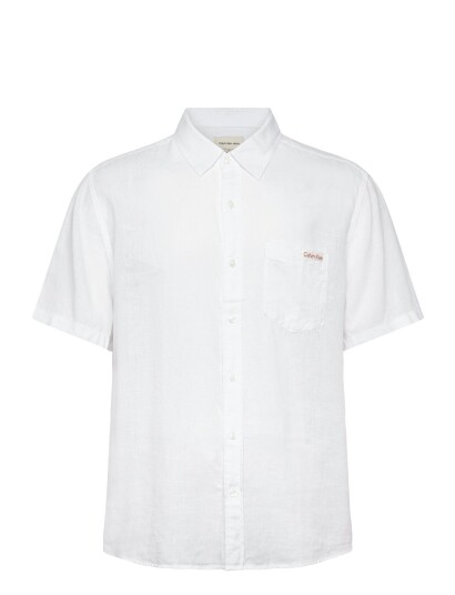 Calvin Klein Jeans Ss Solid Causal Linen Classic Sh White M