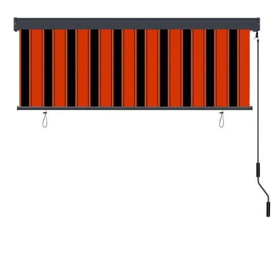Utendørs Rullegardin oransje og hvit 180 x 250 cm stoff