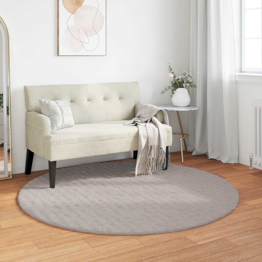  Områdetepper Rund SIROLO sand Ø 120 CM Polyester