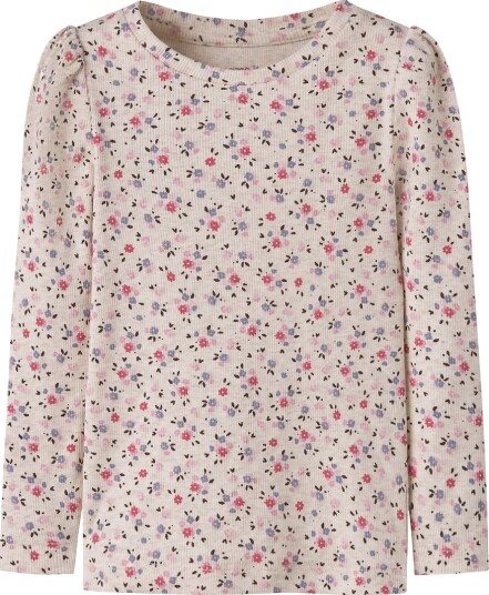 Name It Genser NmfNicole Rib Slim Peyote melange Name It 4 år (104) Genser Beige Grå Lilla Rosa