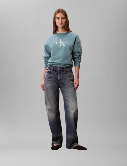 Calvin Klein Jeans Ls Monologo French Terry Rlxd Cr Blue XL Calvin Klein Jeans Ls Monologo French Terry Rlxd Cr Blue XL