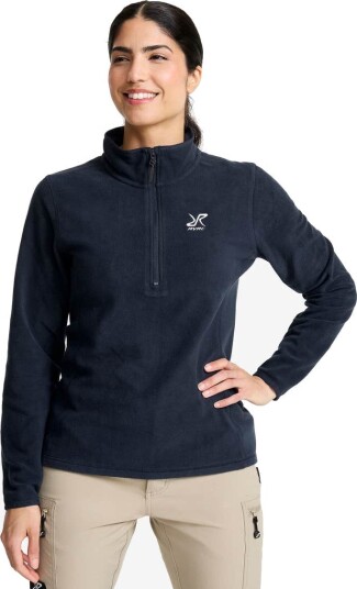 Revolutionrace Hiker Half zip Fleece Dame Black 2XL Dame Overdeler Fleece & midlayers