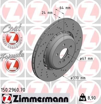 ZIMMERMANN 150.2960.70 Bremseskive