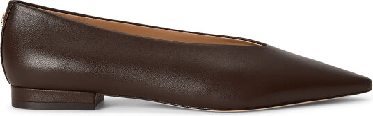 Lauren Ralph Lauren Audri Nappa Leather Ballet Flat Brown 36