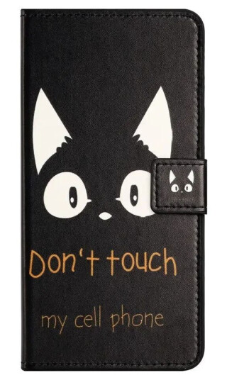 EIDERWOOD Xiaomi Redmi Note 13 (4G) Kunstskinn Flip Deksel m. Lommebok & Stativfunksjon - "Don't Touch My Cell Phone"