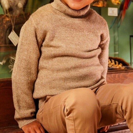 Koko Noko turtleneck genser til barn, Dark Sand (116) 116