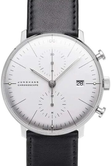 Junghans Herreklokke 27/4600.02 Max Bill Sølvfarget/Lær Ø40 mm