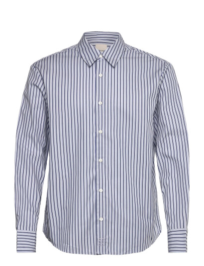 Calvin Klein Ls Thin Dbl Stripe Cotton Easy S - White - L Calvin Klein Ls Thin Dbl Stripe Cotton Easy S - White - L