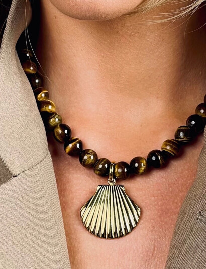 Bud to rose Marbella Necklace Grey/Gold Brown ONE SIZE