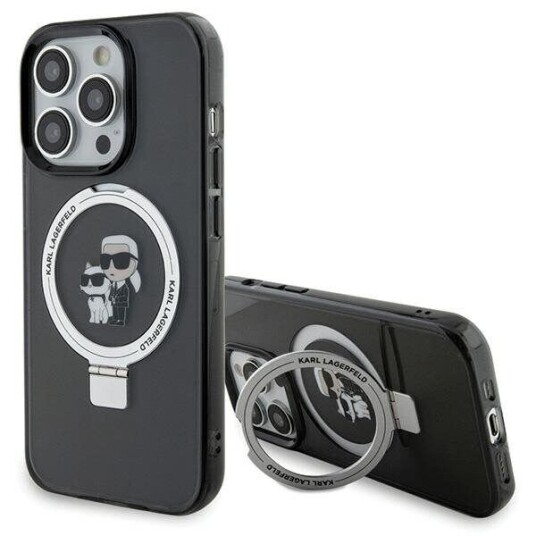 Karl Lagerfeld iPhone 15 Pro Ringstand Magsafe Deksel - Svart
