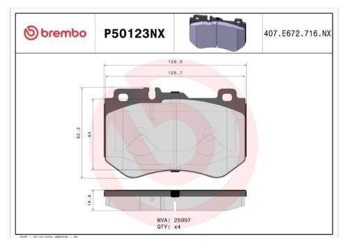 Bremseklosser BREMBO P50123NX Bremseklosser BREMBO P50123NX