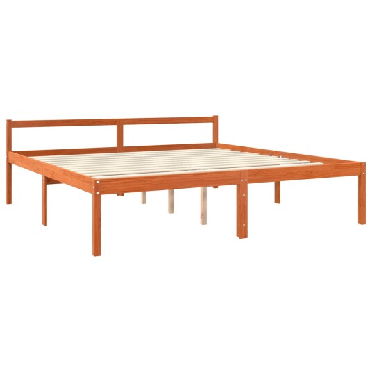 Sengestamme med hodegjerde Vokset Brun 200 x 200 cm Massiv furu