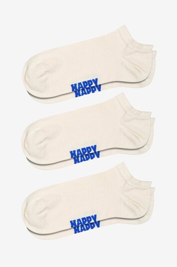 Happy Socks Ankelsokker Solid Low Socks 3 pakning Hvit