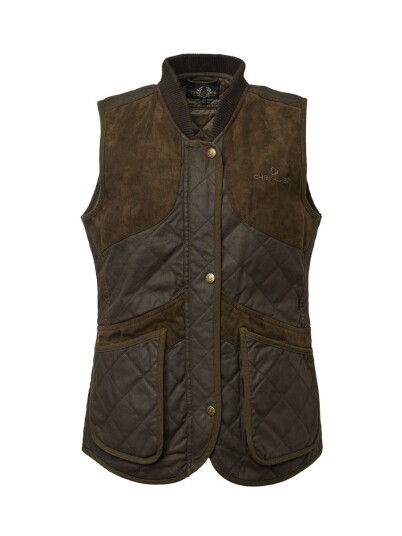 Chevalier Vintage Shooting Vest Women Leather Brown 40W