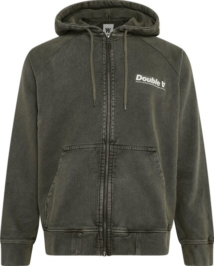 WOOD WOOD Wwsven Zipper Hoodie 25317 Khaki green XS WOOD WOOD Wwsven Zipper Hoodie 25317 Khaki green XS