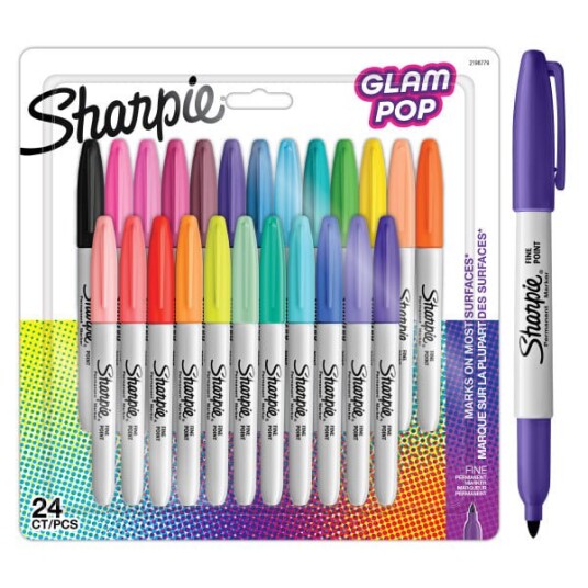 Sharpie Permanent Marker Fine Glam Pop 24-Blister 2198779 Sharpie Permanent Marker Fine Glam Pop 24-Blister 2198779