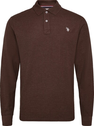 U.S. Polo Assn. Uspa Polo Ls Brett Men CHESTNUT MELANGE XL
