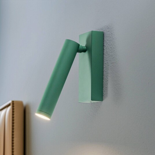 Argon LED-vegglampe Rulo grønn stål 3000 K