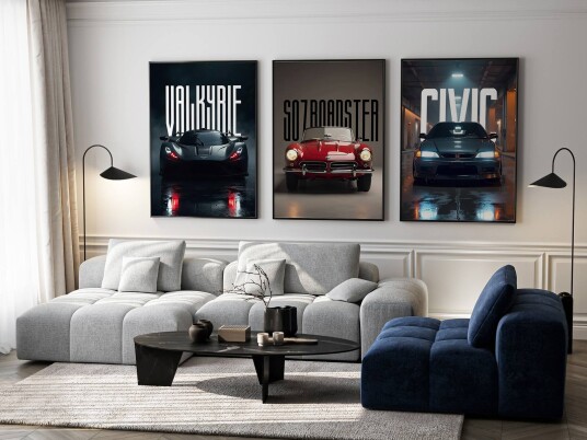 Plakat Valkyrie 507 Roadster Civic / Sett av 3 Plakat Valkyrie 507 Roadster Civic / Sett av 3