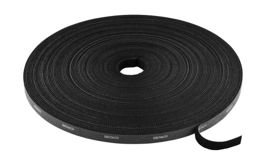Deltaco 10mm Borrelås Kabelstrips 25m Svart - Kontorutstyr Deltaco 10mm Borrelås Kabelstrips 25m Svart - Kontorutstyr