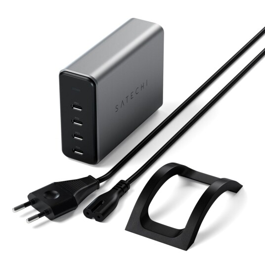 Satechi 165W USB-C 4-Port PD Lader Romgrå - Hurtiglading for Mac og iPhone