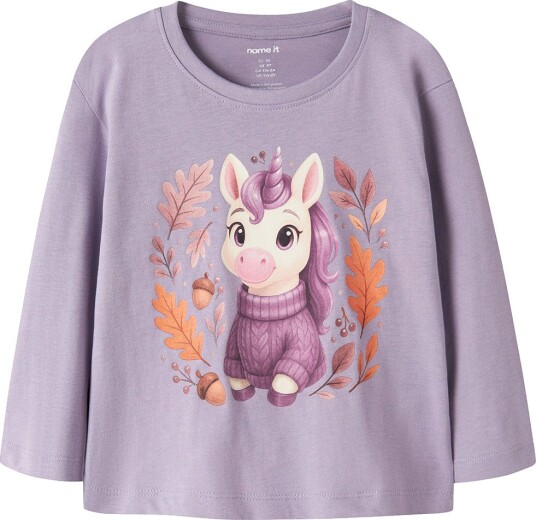 Name It Genser - NmfVotea - Arvestykke Lilac/Høst Unicorn - Name It - 1½ år (86) - Genser - Lilla