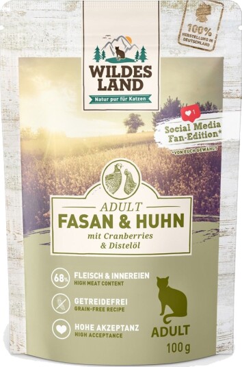 Wildes Land Cat Våtfôr Kylling & Fasan med Tranebær 12x100g