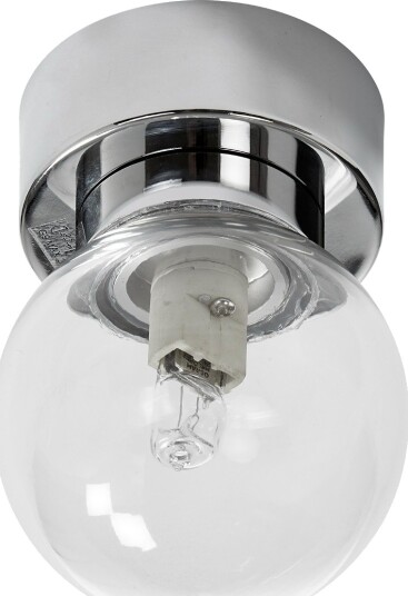 Sandhamn Taklampe IP44  Diameter 7 Cm  Krom/Klart