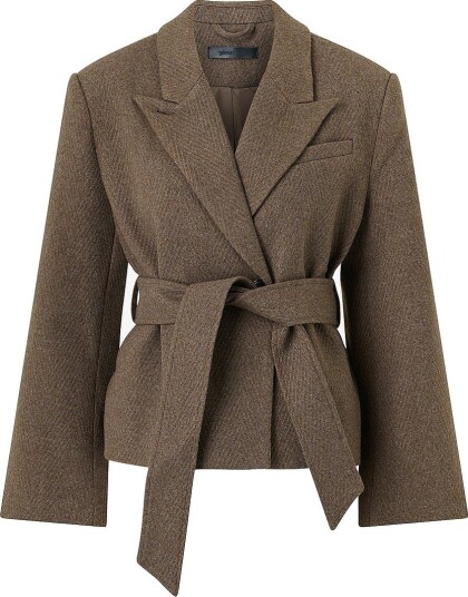 Gina Tricot Kåpe Herringbone Short Coat Brun
