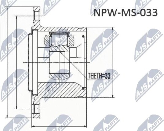Nty Drivknute drivaksel NTY NPW MS 054