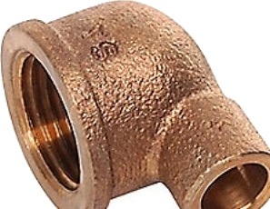 Vinkel 90Gr 1/2 -15 Mm Rørgevind Muffe Og Loddemuffe